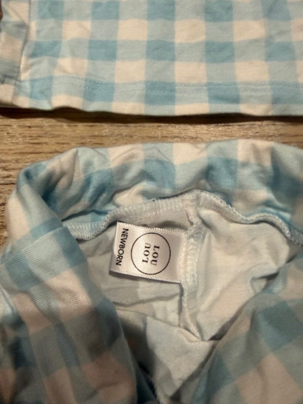 Lou Lou & Company Blue and White Gingham Kids Pajama Set - Picture 3 of 4